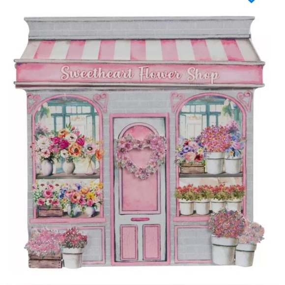 ❤️Sweetheart Flower Shop Wall Decor - Pink and White valentines - Picture 2 of 3
